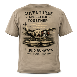 Adventures Are Better Together – Seaplane Duo T-Shirt (Sand)